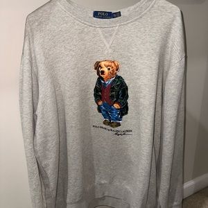 Polo Ralph Lauren Winter Bear Light Grey Crewneck size XXL